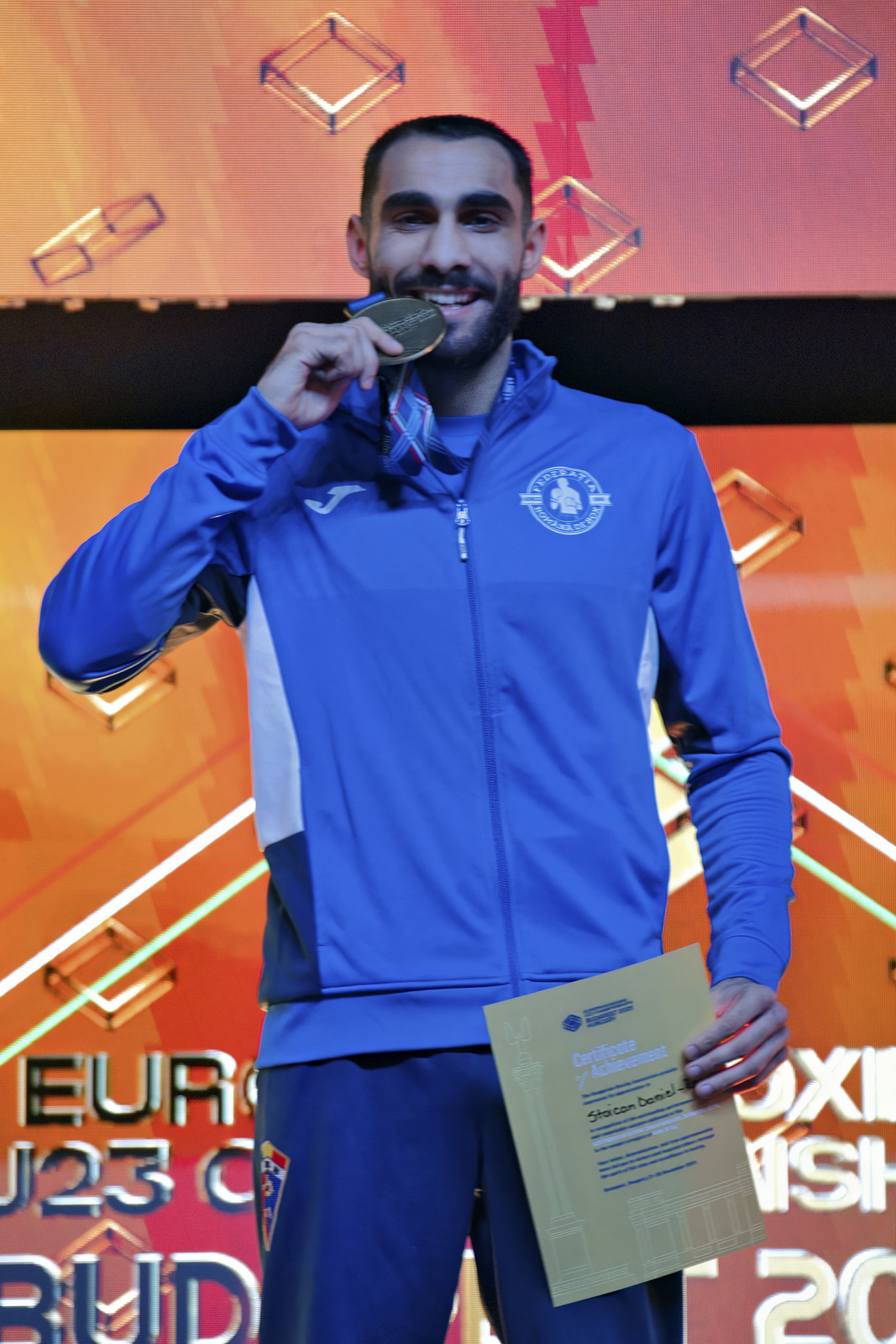 Daniel Stoican competing in elite amateur boxing — Nottingham's European Champion in action